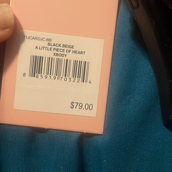 Black beige a little piece of heart xbody purse - Picture 2 of 5